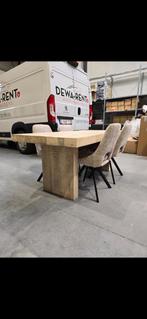 Eettafel in vol mangohout, Ophalen, 50 tot 100 cm, 150 tot 200 cm, Vier personen