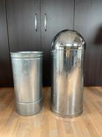 Chroom pushboy prullenbak, Huis en Inrichting, Woonaccessoires | Prullenbakken, Ophalen, Zo goed als nieuw