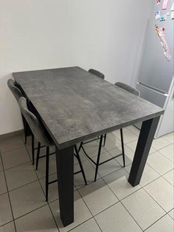 Table de bar avec 4 chaises, 50 à 100 cm, Comme neuf, 100 à 150 cm, Enlèvement