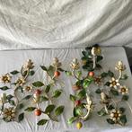 Set van 5 antieke wandkandelaars met fruit en bloemen, compl, Ophalen