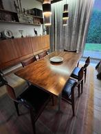 eettafel vintage & 10 stoelen, Gebruikt, Ophalen