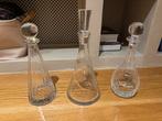 Kristallen wiskeyflessen 3 stuks + Sangria bol, Verzamelen, Ophalen, Zo goed als nieuw