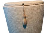 Vintage beige poef met opbergruimte, Huis en Inrichting, Zetels | Voetbanken en poefs, Ophalen of Verzenden