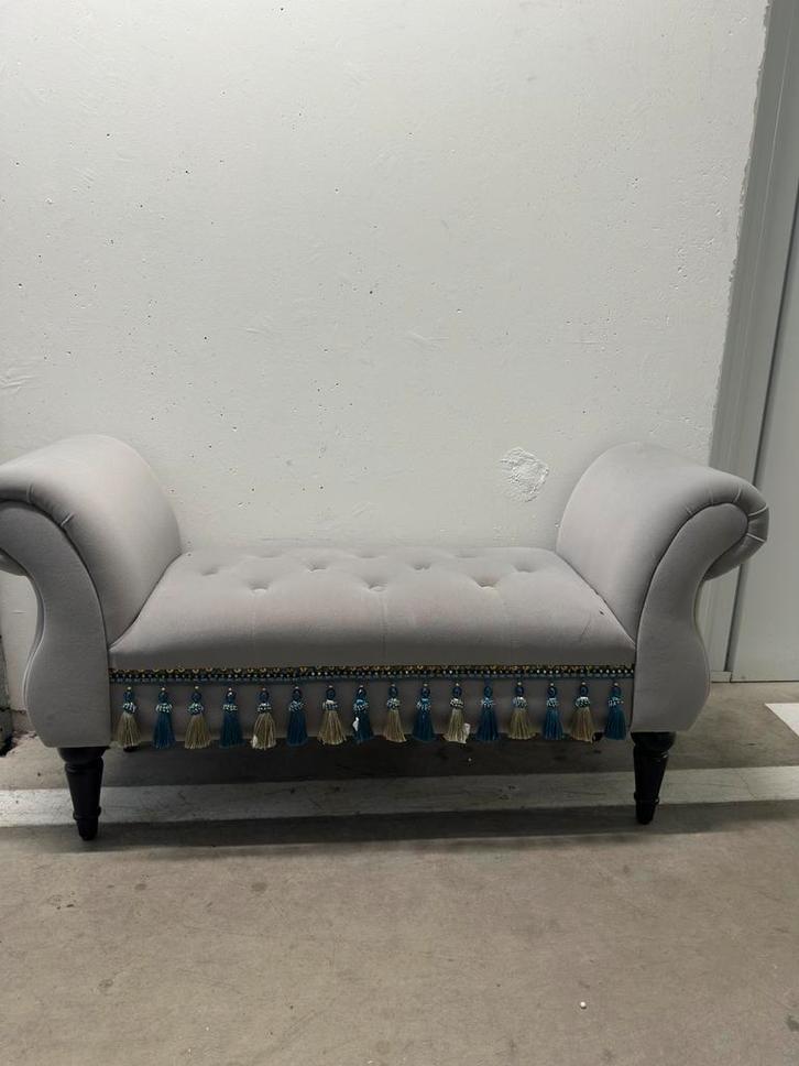 Banquette capitonée en velours avec accoudoir, Maison & Meubles, Canapés | Sofas & Chaises Longues, Comme neuf, Enlèvement