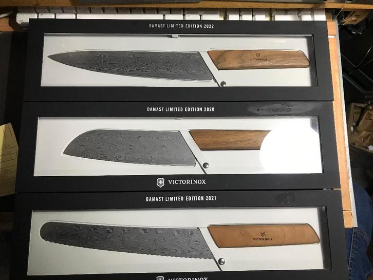 Victorinox Damast Damascus set 3x 2020/2021/2022 Limited, Caravans en Kamperen, Kampeergereedschap, Nieuw, Ophalen of Verzenden