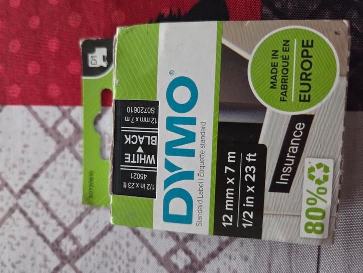 DYMO D1 Standard - wit op zwart - 12 mm, Audio, Tv en Foto, Accu's en Batterijen, Nieuw, Ophalen of Verzenden