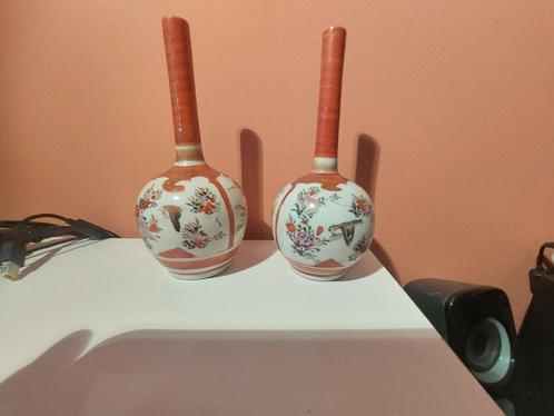 2 Japanse porseleinen kutani steelvaasjes, meiji, Antiek en Kunst, Antiek | Porselein, Ophalen of Verzenden