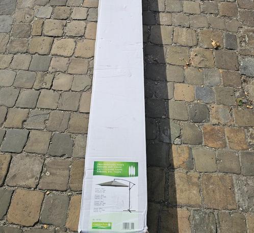 Garden Plus luxe zweefparasol 3x3 m grijs, Tuin en Terras, Parasols, Zo goed als nieuw, Zweefparasol, 2 tot 3 meter, Kantelbaar