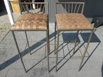 2 mooie barkrukken - metaal / leder, 2 tabourets, Enlèvement, Comme neuf, Cuir