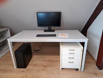  Bureautafel groot (2 stuks) met ladekast 16080 beschikbaar voor biedingen