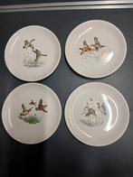 4 jachtborden dessert, Antiek en Kunst, Antiek | Servies los, Ophalen