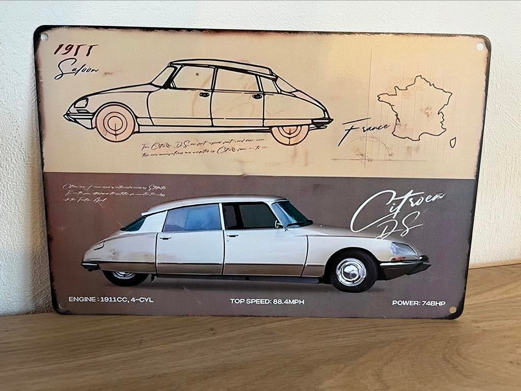 Plaque metallique citroen DS, Hobby en Vrije tijd, Modelauto's | 1:18, Ophalen of Verzenden, Nieuw