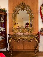 Deknudt verguld consoletafel met spiegel, Huis en Inrichting, Woonaccessoires | Spiegels, Ophalen of Verzenden