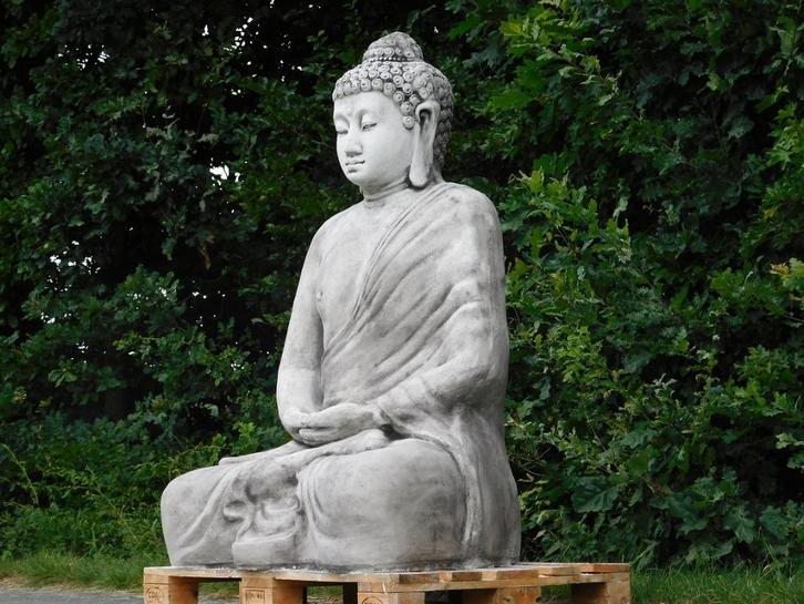 Boeddha Beeld XXL – 155 cm Hoog | Massief Stenen Tuinbeeld, Tuin en Terras, Tuinbeelden, Steen, Ophalen of Verzenden