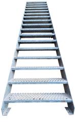 Verzinkte trap ca. 320 - 325cm hoog, rechte stalen steektrap, Ophalen