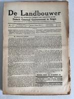 De Landbouwer , krant tijdens Duitse bezetting 1917-1918, Enlèvement ou Envoi, Utilisé, Journal