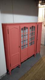 Vitrinekast van massief eikenhout 176x140x28, Huis en Inrichting, Kasten | Buffetkasten, Ophalen, Gebruikt, Eikenhout