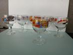 Complete set van 6 glazen op poten CHIMAY LES CINQ SENS e, Verzamelen, Biermerken, Ophalen of Verzenden, Nieuw, Glas of Glazen