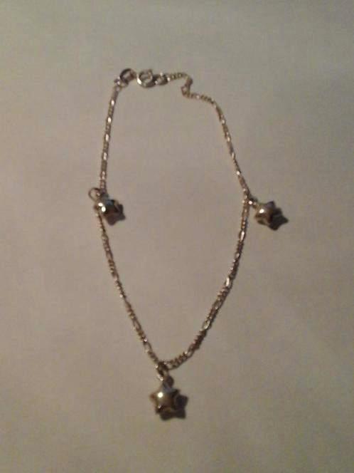 echt zilveren armband met zilveren sterbedeltjes, Handtassen en Accessoires, Armbanden, Nieuw, Zilver, Zilver, Met bedels of kralen