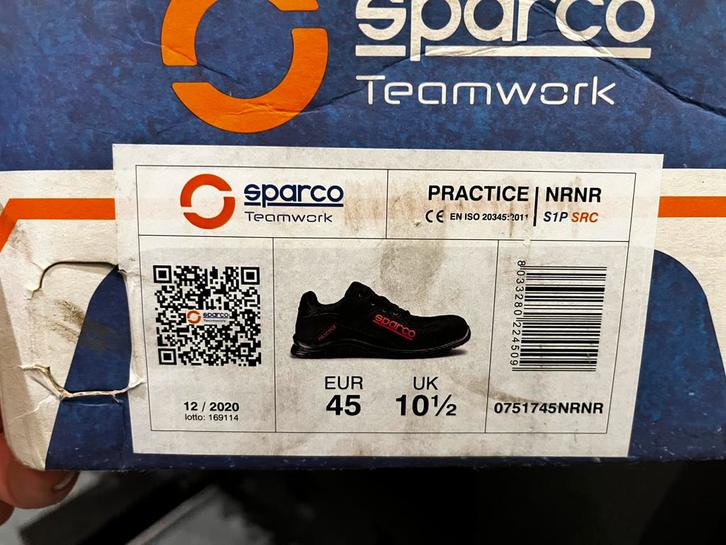 Werkschoenen Sparco Practice NIEUW maat 45, Doe-het-zelf en Bouw, Veiligheidskleding, Nieuw, Ophalen