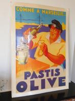 reclamebord Pastis Olive geplastificeerd karton, Reclamebord, Ophalen of Verzenden, Zo goed als nieuw
