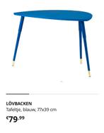 Nieuw Ikea LÖVEBACKEN bijzettafel blauw, Ophalen, Zo goed als nieuw