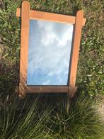 Reuze teak spiegel 75 x 56 cm, Ophalen, Zo goed als nieuw, 75 tot 100 cm, Minder dan 100 cm