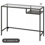 Table/console brun/noir en verre - 100 x 36 cm, Maison & Meubles, Enlèvement, Comme neuf