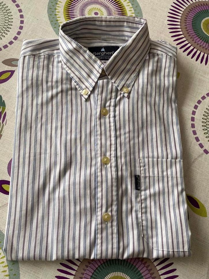 BERGHEN overhemd van katoen, maat M, Kleding | Heren, Overhemden, Gedragen, Halswijdte 39/40 (M), Overige kleuren