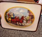 Boîte et couvercle en porcelaine d'après-guerre, diligence,, Enlèvement ou Envoi