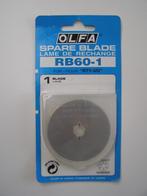 Olfa spare blade RB 60-1 pour rotary cutter RTY-3/G, Hobby & Loisirs créatifs, Pièce ou Accessoires, Enlèvement ou Envoi, Neuf