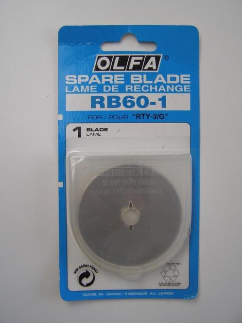 Olfa spare blade RB 60-1 pour rotary cutter RTY-3/G, Hobby & Loisirs créatifs, Broderie & Machines à broder, Neuf, Pièce ou Accessoires