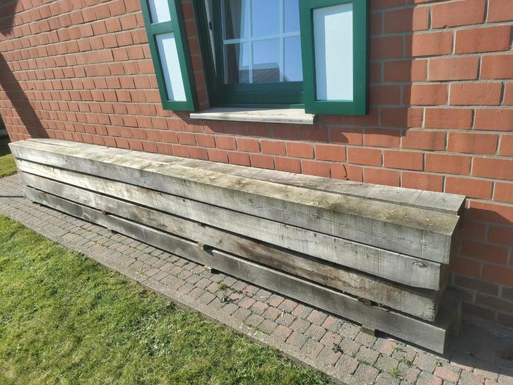 Eiken balken droog van 15 cm breed en 4.50 m Lang, Tuin en Terras, Palen, Balken en Planken, Zo goed als nieuw, Balken, Ophalen of Verzenden