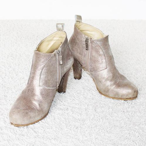 Belles bottines en cuir argenté2 (taille 39) s14 €60, -, Vêtements | Femmes, Chaussures, Comme neuf, Boots et Botinnes, Rose, Envoi