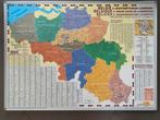 Landkaart België ingekaderd 100x140cm, Boeken, Atlassen en Landkaarten, Zo goed als nieuw, Landkaart, Ophalen, België