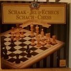 Houten schaakspel met houten bord, in kartonnen doos  KING, 1 ou 2 joueurs, Enlèvement ou Envoi, Comme neuf, King