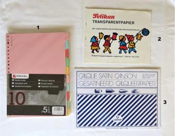 Tabbladen, transparant papier, calqueerpapier (lot) beschikbaar voor biedingen