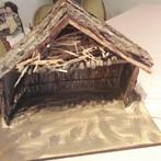 2 kerststallen groot en klein met 10 kerstbeeldjes, Diversen, Ophalen, Zo goed als nieuw