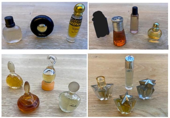 Vintage Miniatuur flesjes Paloma, Joop, Ted, Thierry, Verzamelen, Parfumverzamelingen, Zo goed als nieuw, Miniatuur, Gevuld, Ophalen of Verzenden