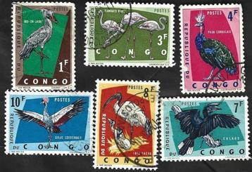 9 postzegels Congo  1963 Beschermde vogels beschikbaar voor biedingen