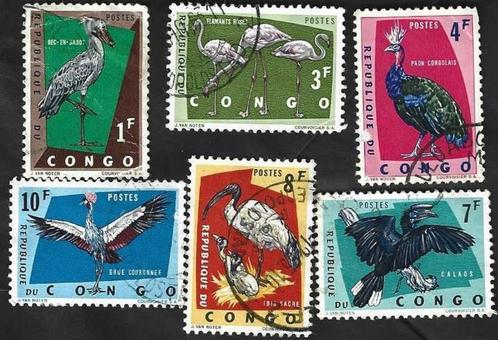 9 postzegels Congo  1963 Beschermde vogels, Postzegels en Munten, Postzegels | Afrika, Gestempeld, Overige landen, Ophalen of Verzenden
