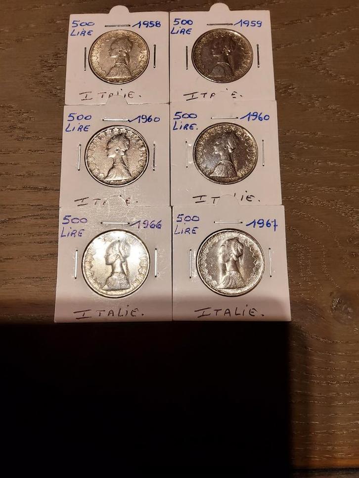 Italiaanse stukken, Postzegels en Munten, Munten | Europa | Niet-Euromunten, Losse munt, Italië, Zilver, Ophalen of Verzenden