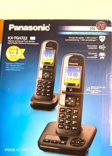 Draadloze telefoon PANASONIC, KX - TGH 722 + pille beschikbaar voor biedingen