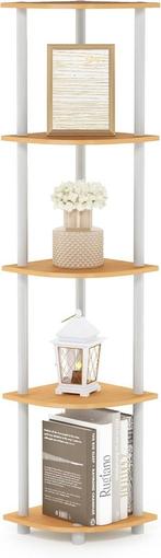 Étagère d'angle à 5 étagères | bois | LIVRAISON GRATUITE
