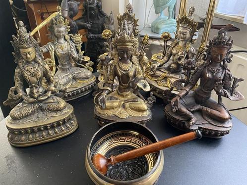 6 Tibetaanse Boeddhistische Godin Groene en witte Tara beeld, Huis en Inrichting, Woonaccessoires | Boeddhabeelden, Gebruikt, Ophalen of Verzenden