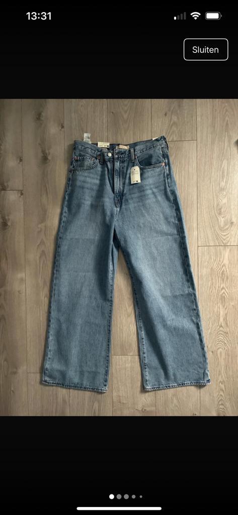 RIBCAGE JEANS MET WIJDE PIJPEN Levi’s, Kleding | Dames, Spijkerbroeken en Jeans, Nieuw, W30 - W32 (confectie 38/40), Blauw, Ophalen of Verzenden