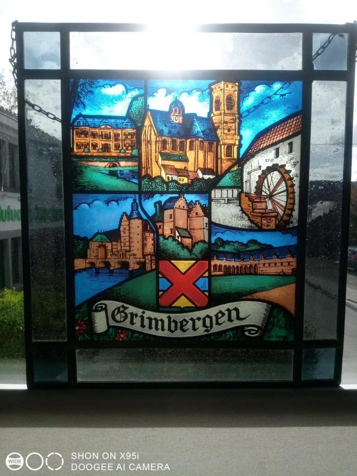 Vitrail Grimbergen, Antiek en Kunst, Antiek | Glaswerk en Kristal, Ophalen