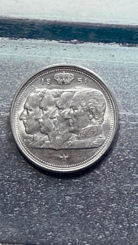 100 francs belges - 4 rois - 1951 NL, Timbres & Monnaies, Métaux nobles & Lingots, Argent, Enlèvement ou Envoi