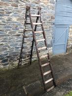 Stevige houten ladder, verschuifbaar!, Ladder, Opvouwbaar of Inschuifbaar, Zo goed als nieuw, 4 meter of meer