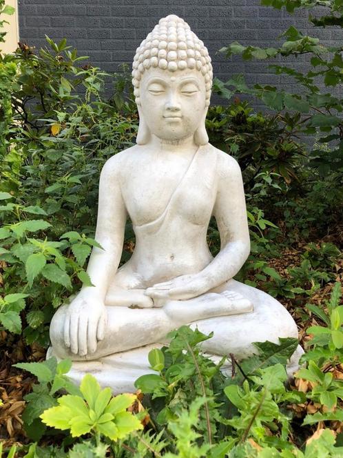 Mediterende boeddha, vol steen., Tuin en Terras, Tuinbeelden, Boeddhabeeld, Steen, Ophalen of Verzenden